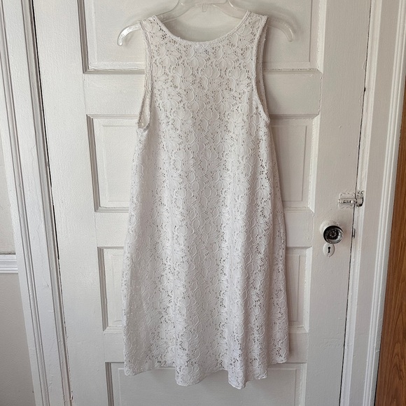 Profile by Gottex White Sheer Floral Lace Swim Coverup Dress Stretch Hi-Low Hem - Picture 13 of 16